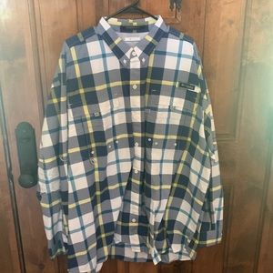 Columbia PFG 2XLT Checkered Long Sleeve